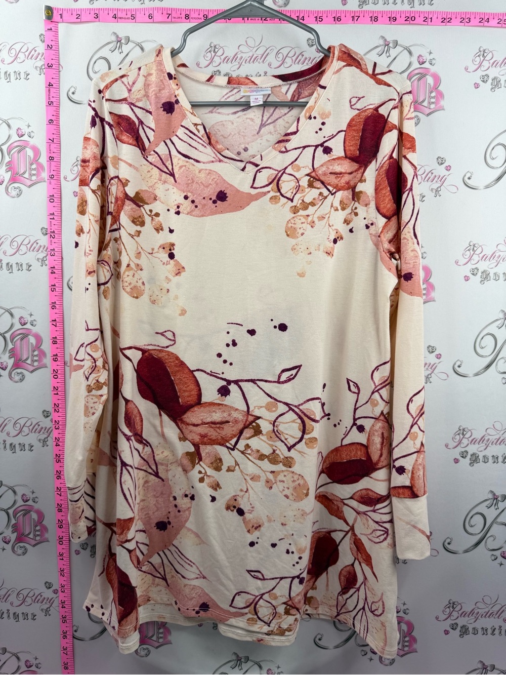 LuLaRoe shirt soft flower Cream Tunic cream red orange Floral Print